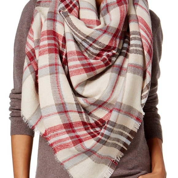 Steve Madden Accessories - 3/$20{SteveMadden}RedPlaidBlanketSquare/Wrap/Scarf